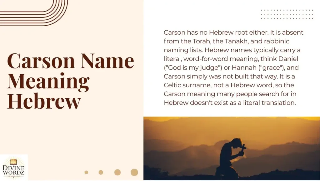 Carson Name Meaning Hebrew