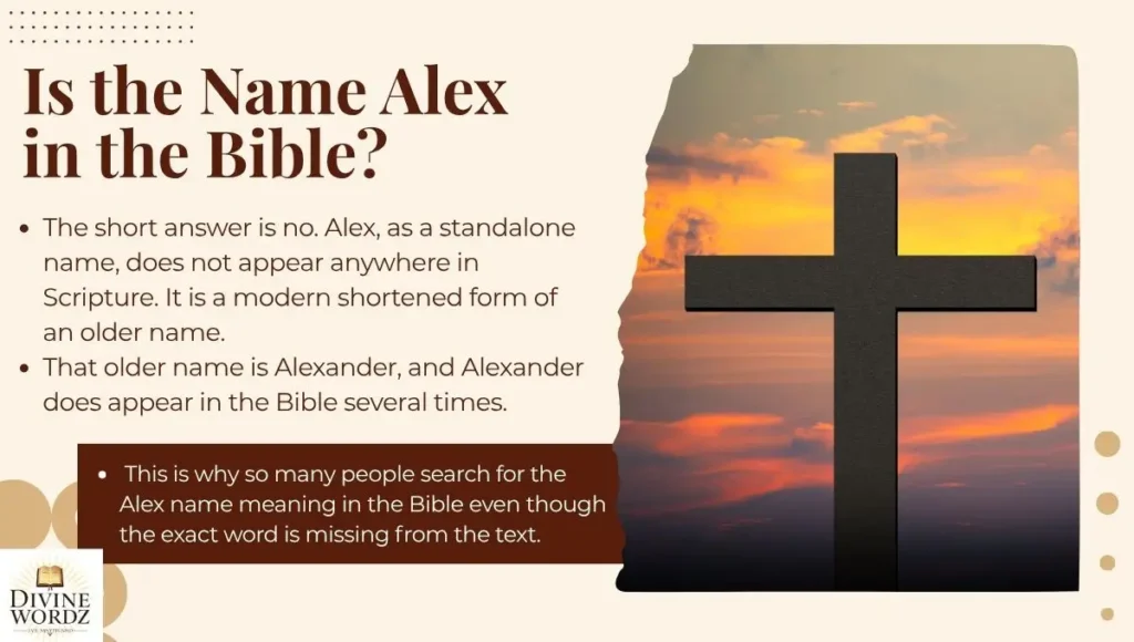 Is the Name Alex in the Bible?