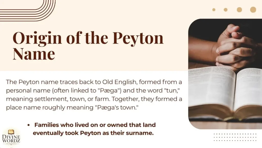 Origin of the Peyton Name