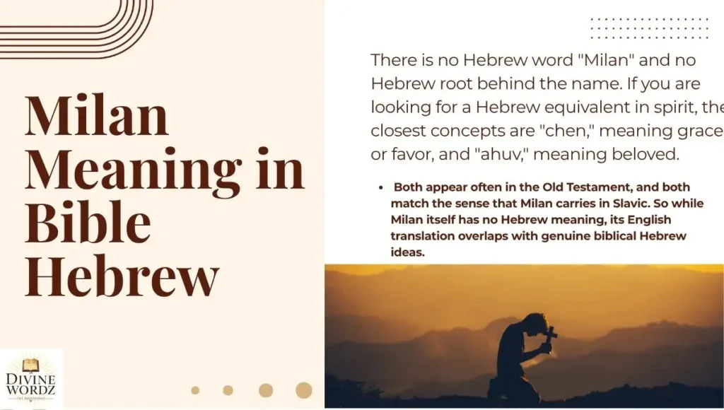 Milan Meaning in Bible Hebrew