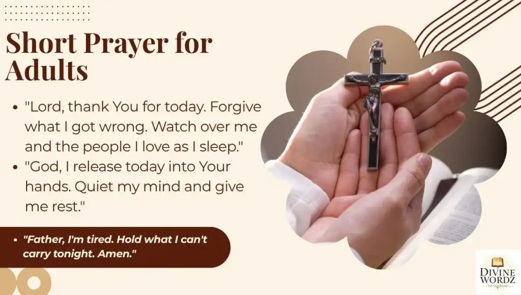 Short Prayer for Adults Examples